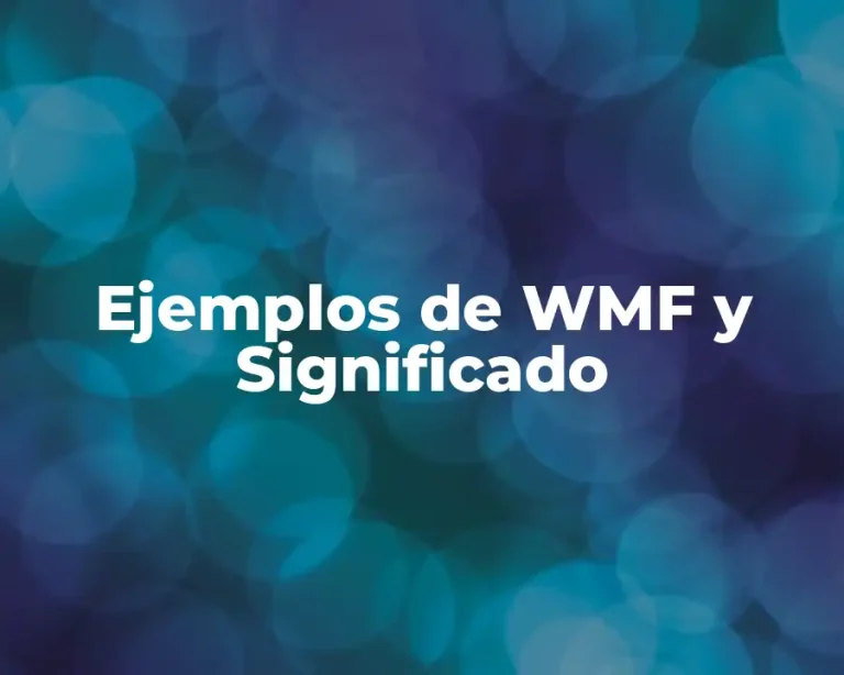 Ejemplos de WMF y Significado