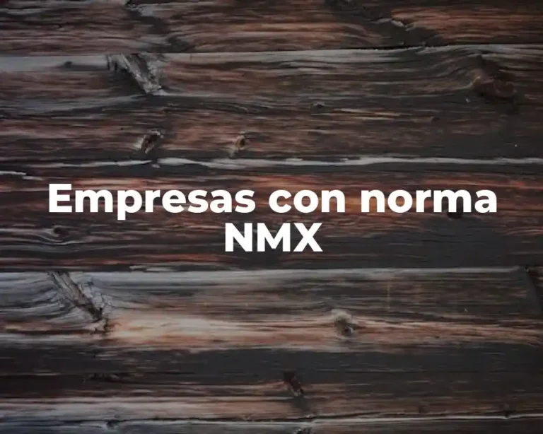 Empresas con norma NMX