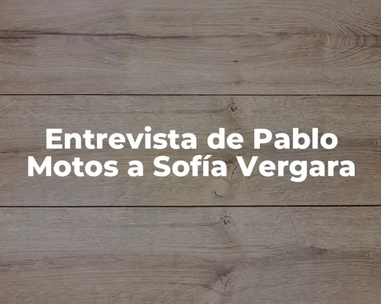 Entrevista de Pablo Motos a Sofía Vergara
