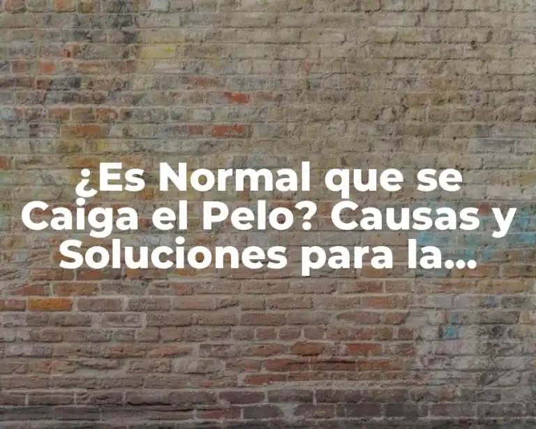 ¿Es Normal que se Caiga el Pelo? Causas y Soluciones para la Pérdida de Cabello