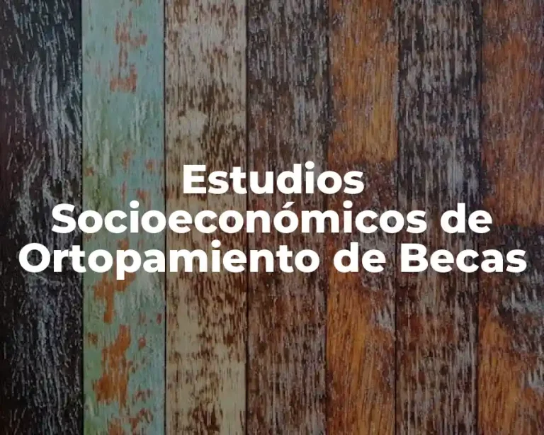 Estudios Socioeconómicos de Ortopamiento de Becas