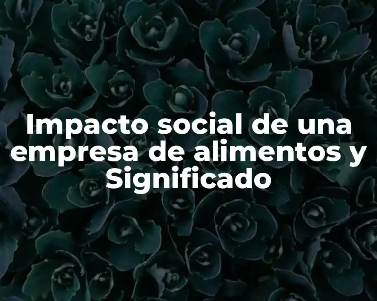 Impacto social de una empresa de alimentos y Significado