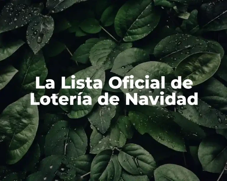 La Lista Oficial de Lotería de Navidad