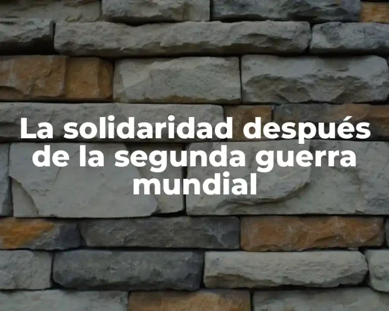 La solidaridad después de la segunda guerra mundial