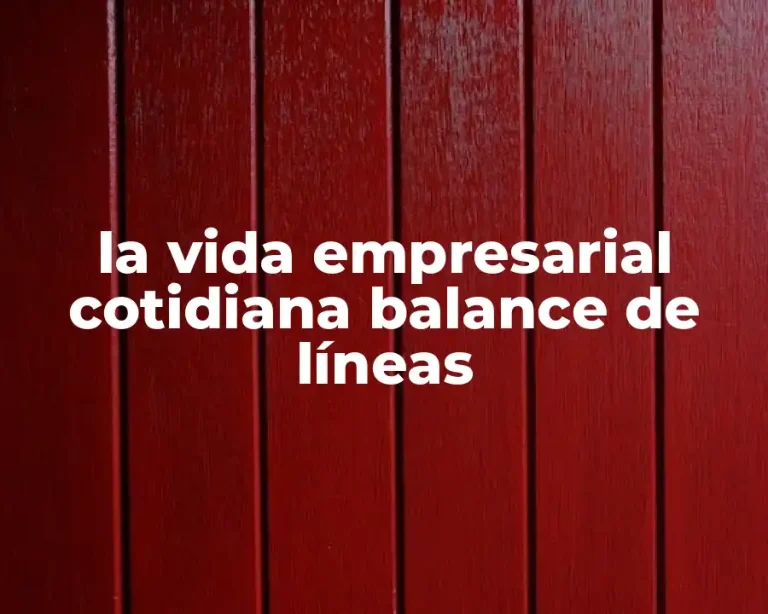 la vida empresarial cotidiana balance de líneas