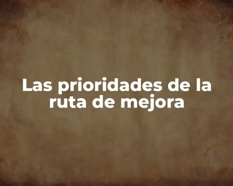 Las prioridades de la ruta de mejora