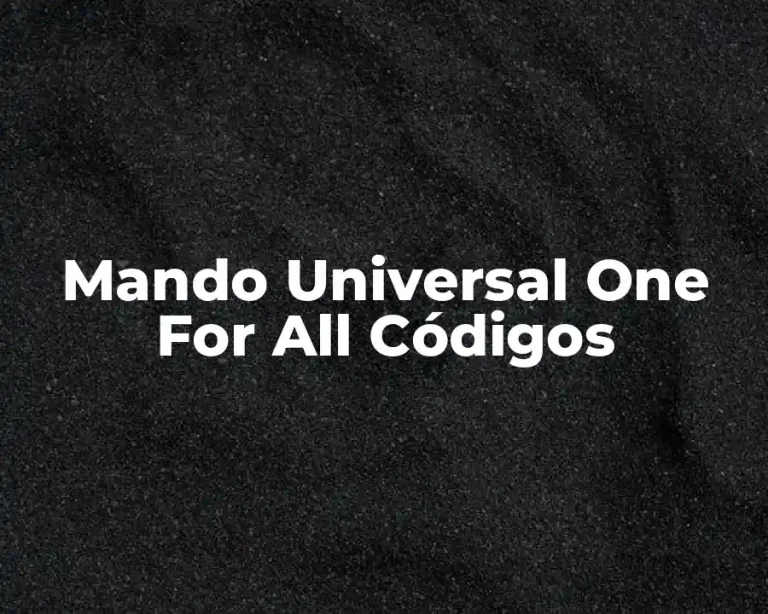 Mando Universal One For All Códigos