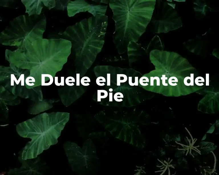 Me Duele el Puente del Pie