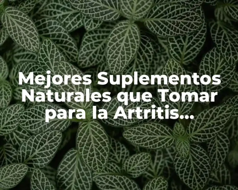 Mejores Suplementos Naturales que Tomar para la Artritis Reumatoide