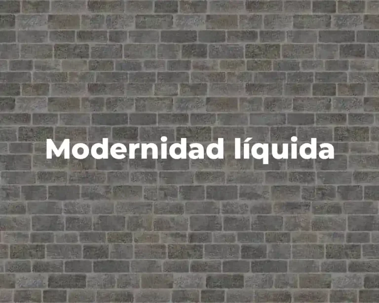 Modernidad líquida