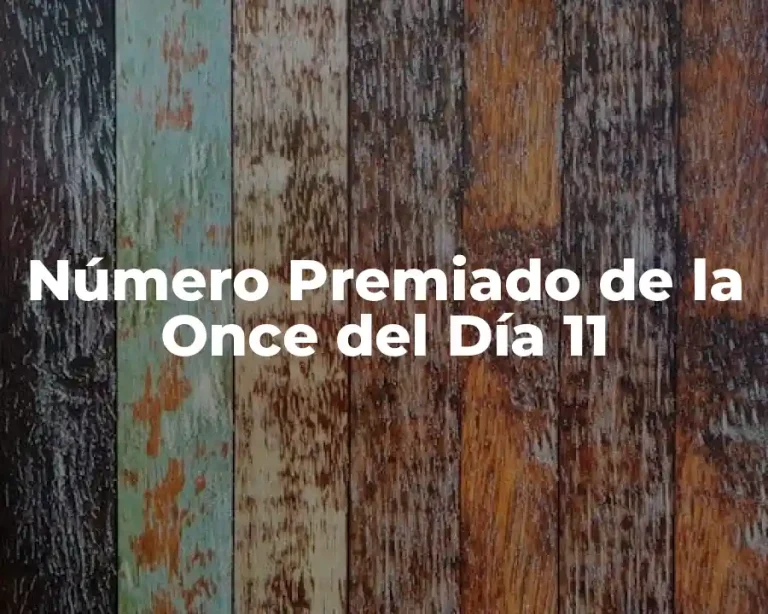 Número Premiado de la Once del Día 11