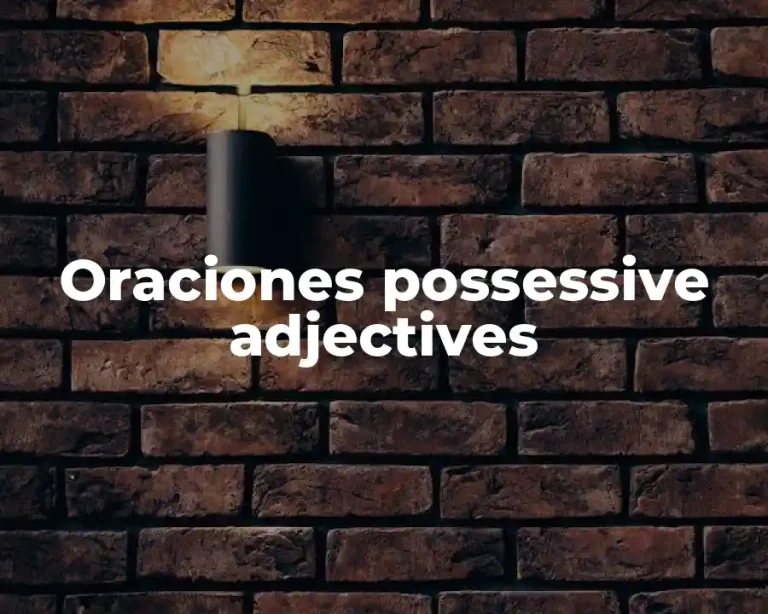 Oraciones possessive adjectives