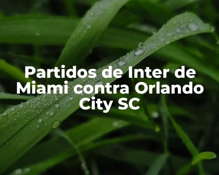Partidos de Inter de Miami contra Orlando City SC