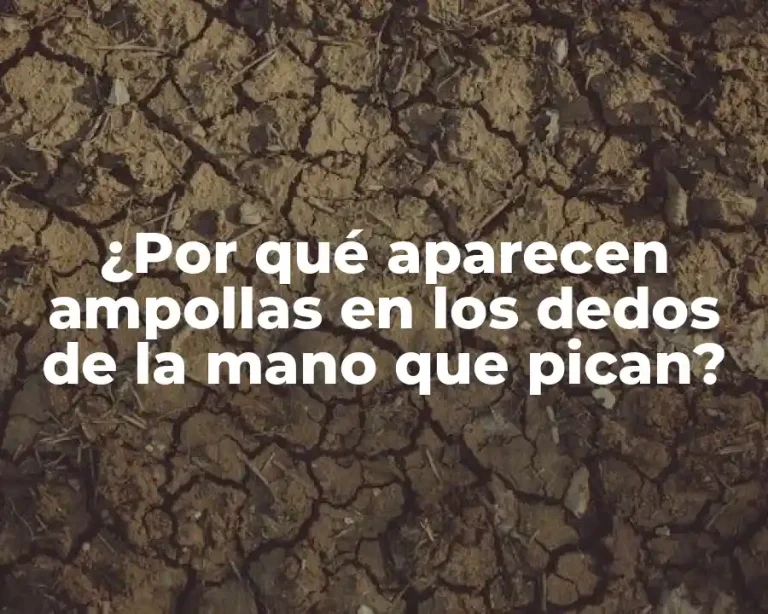 ¿Por qué aparecen ampollas en los dedos de la mano que pican?