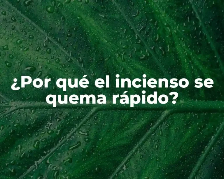 ¿Por qué el incienso se quema rápido?