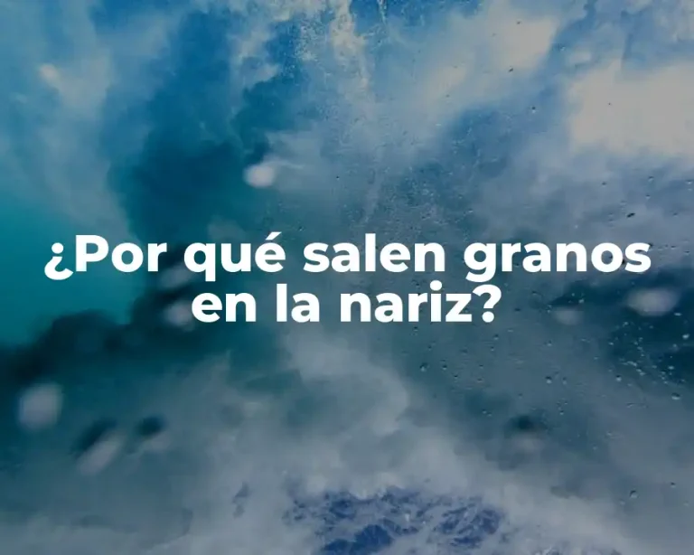 ¿Por qué salen granos en la nariz?