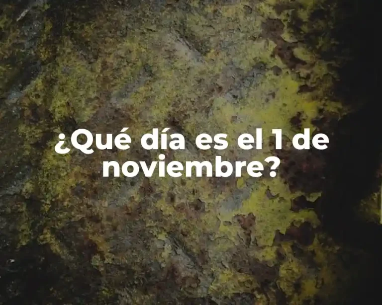 ¿Qué día es el 1 de noviembre?
