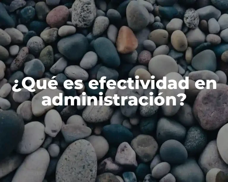 ¿Qué es efectividad en administración?