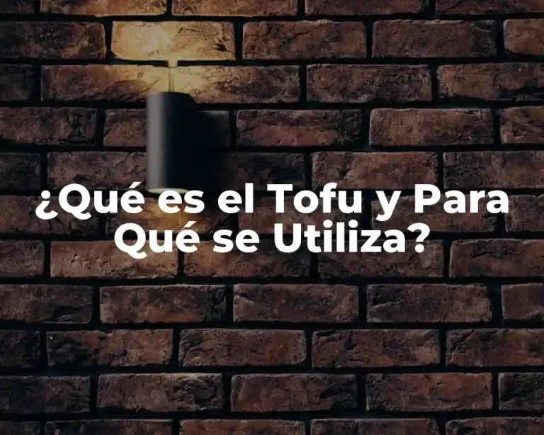 ¿Qué es el Tofu y Para Qué se Utiliza?