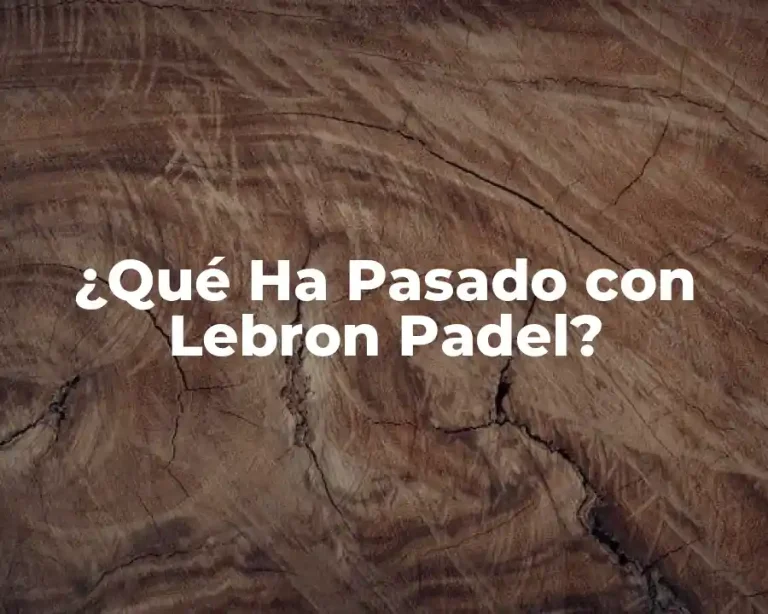 ¿Qué Ha Pasado con Lebron Padel?