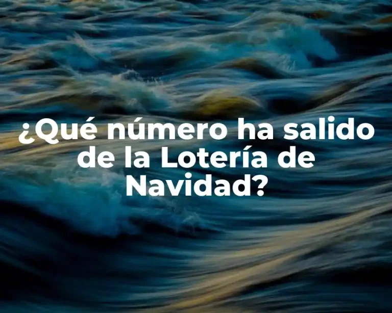 ¿Qué número ha salido de la Lotería de Navidad?