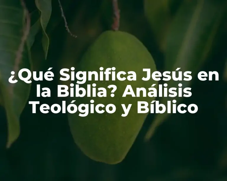 ¿Qué Significa Jesús en la Biblia? Análisis Teológico y Bíblico