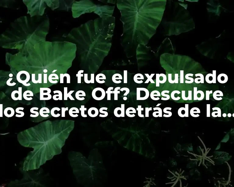¿Quién fue el expulsado de Bake Off? Descubre los secretos detrás de la eliminación más impactante