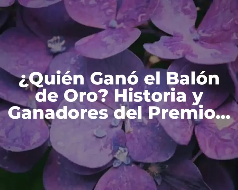 ¿Quién Ganó el Balón de Oro? Historia y Ganadores del Premio de Fútbol más Prestigioso