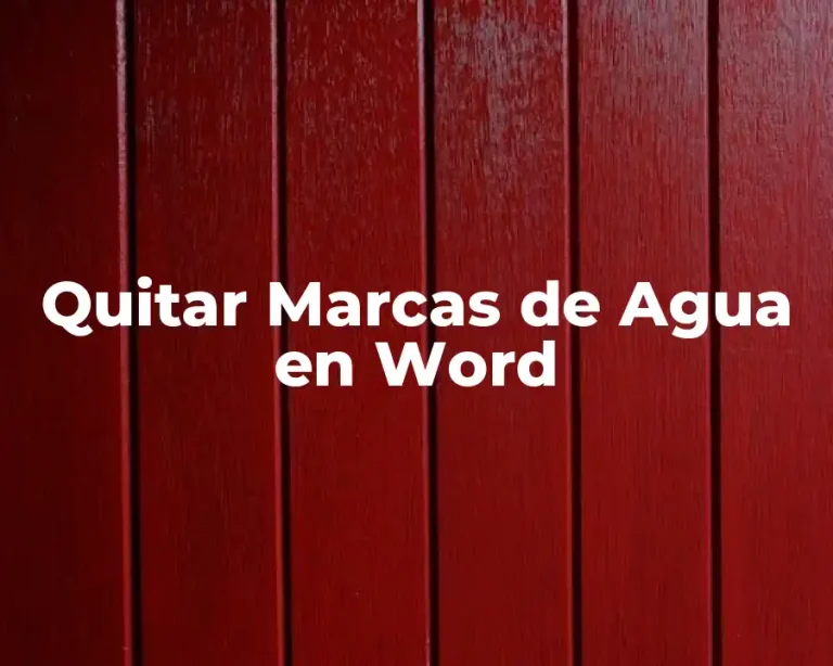 Quitar Marcas de Agua en Word