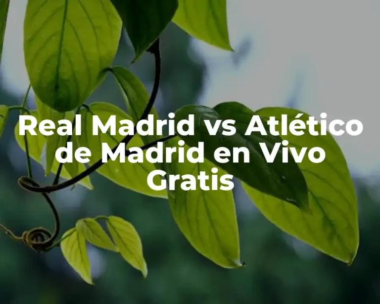 Real Madrid vs Atlético de Madrid en Vivo Gratis