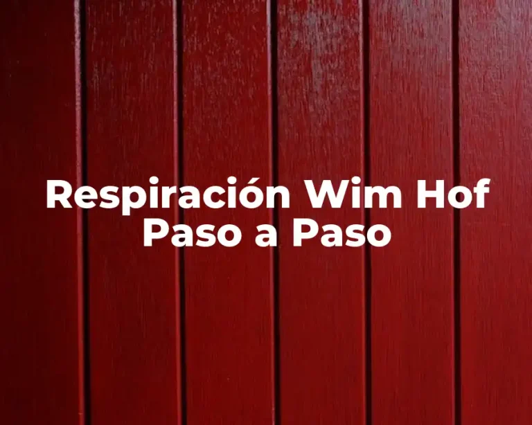 Respiración Wim Hof Paso a Paso