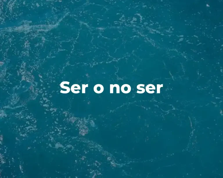 Ser o no ser
