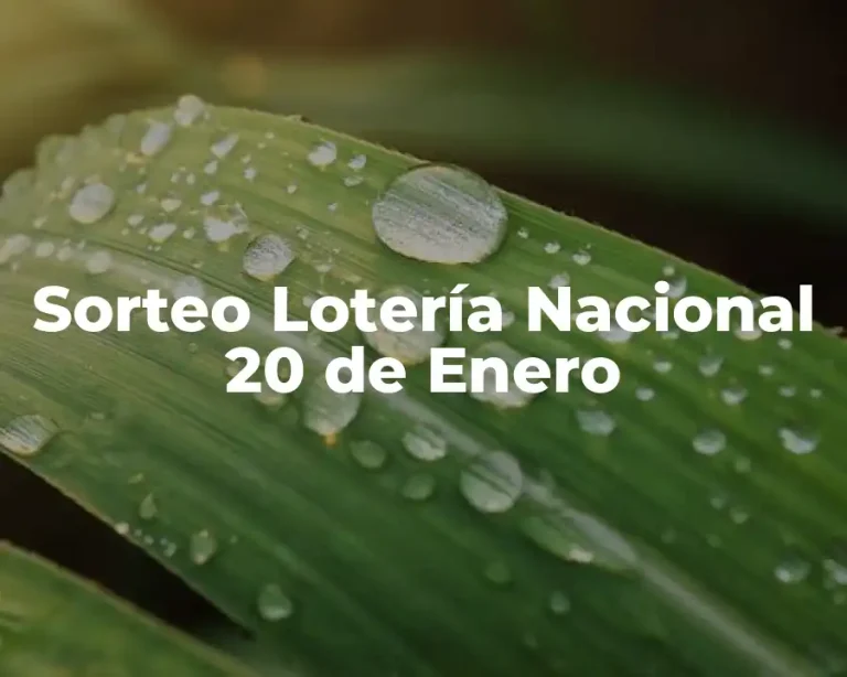 Sorteo Lotería Nacional 20 de Enero