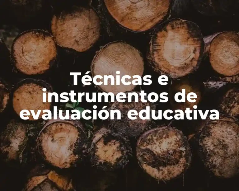 Técnicas e instrumentos de evaluación educativa