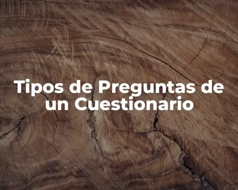 Tipos de Preguntas de un Cuestionario