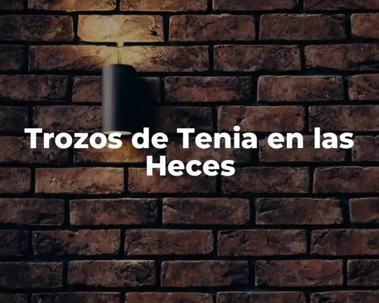 Trozos de Tenia en las Heces