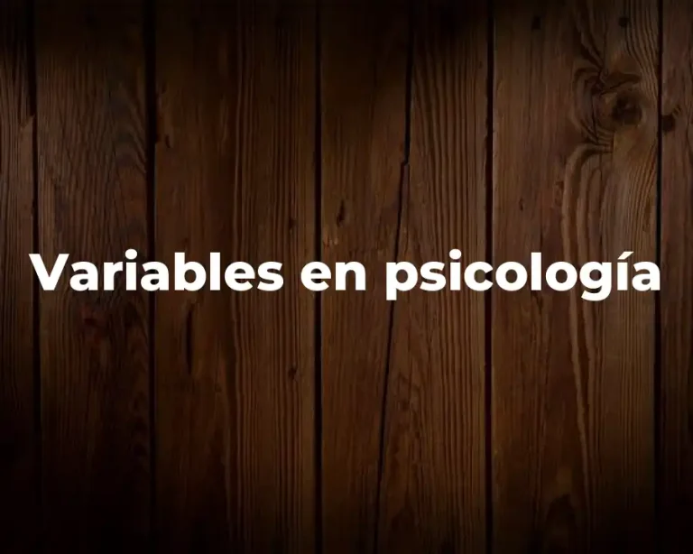 Variables en psicología