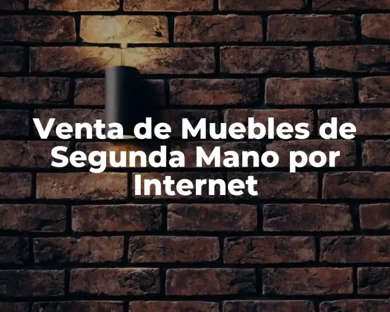 Venta de Muebles de Segunda Mano por Internet