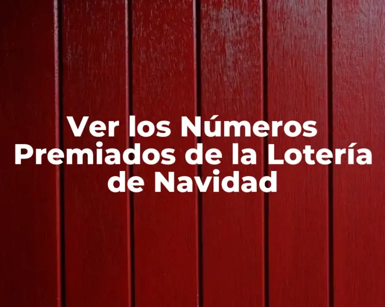 Ver los Números Premiados de la Lotería de Navidad